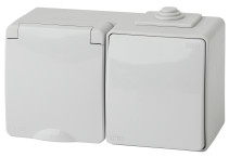 Socket with switch ERA Expert 11-7601-03 IP65 16A -10AX-250V AC Grey