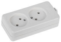 ERA K-2 block 2 sockets without grounding white