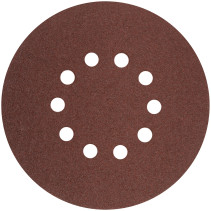 Круги шлифовальные с отверстиями (липучка), алюминий-оксидные, 225 мм, 5 шт. Р 40