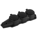 ERA KX-3e-B-IP44 rubber pad with earthing 3 sockets 16A IP44 black