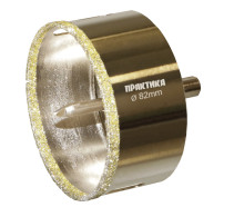 Коронка алмазная ПРАКТИКА "Профи" по керамограниту/керамике 82х70мм, пилотное сверло, (1шт) (917-736)