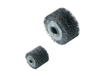 Cylindrical corrugated brush, for removing insulation, D40 mm, width 25 mm, steel corrugated wire STA 0.20 mm, mounting hole 10 mm