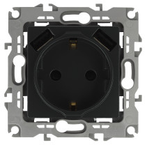 Розетка ЭРА Elegance 14-4109-05 2P+E 16A-250В штор. с 2xUSB 5В-3А антрацит