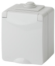 Розетка ЭРА Эксперт 11-2602-03 2P+E IP65 шторки 16A-250В ОУ серый