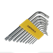 Набор ключей TORX ER-15101T: Г-образных T9-T50 10пр. ЭВРИКА /1/12/72