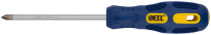 Screwdriver "Grand", S2 steel, hexagonal tip, rubberized blue-yellow handle, Profi 5x100 mm PH1