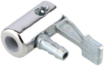 The pump nozzle is quick-release metal. BERIL