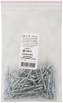 Заклепки вытяжные комбинированные, алюминий-сталь 3,2 х 10 (фасовка 100 шт)