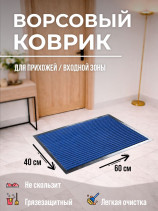 Blue dirt-resistant mat for home 40 by 60 cm
