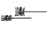 Brush ruff IBH, 90*25 mm, diameter 16 mm, steel corrugated wire STH 0.12 mm, shank 3.8 mm