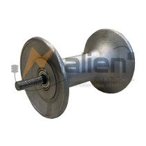 Aluminum working shaft (replaceable coil) SHAFT-120A for cable roller on axle with bearings, M14 MALIEN