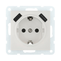 Socket with Z/K + 2xUSB connector, 2A (white) LK60
