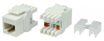 KJ8-8P8C-C6A-180-WH Keystone Jack Insert RJ-45(8P8C), Category 6a (10G), 180 degree type, White