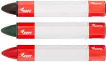 Wax marking pencils, set of 3 pcs.( black / green / red ), 95 mm