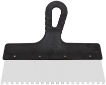 Шпатель фасадный нержавеющий зубчатый 250 мм/зуб 6 мм