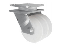Колесная опора д.200 мм поворотная сдвоенная большегрузная точеный полиамид