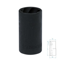 Head for damaged fasteners 1/2", 19 mm KING TONY 9TD403-19M