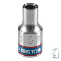 Головка торцевая стандартная двенадцатигранная 1/4", 4,5 мм KING TONY 233045M