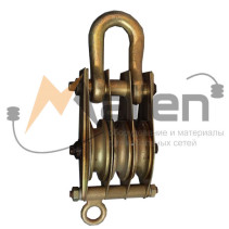 Mounting block (outlet) with MB 50-3U eyelet (5 tons, 3 pulleys, galvanized housing) MALIEN