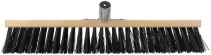 Wooden outdoor brush, hard bristles, metal tool at an angle, 5-row, 500 mm