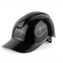 Absolute black protective helmet, chin strap with 4-point fastening, 20 pcs.