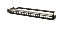 PPBL6-19-24- RM Modular patch panel 19", 24 ports, 4 removable panels of 6 modules, 1U, for unshielded modules, with rear cable organizer (without modules)