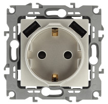 Розетка ЭРА Elegance 14-4109-04 2P+E 16A-250В штор. с 2xUSB 5В-3А шампань