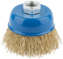 Korschetka, type "cup", nut M14, steel latuned wavy wire 65 mm