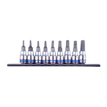 Набор торцевых насадок 1/4", Torx, Т8-Т40 мм, L = 37 мм, с отверстием, 9 предметов KING TONY 2119PR