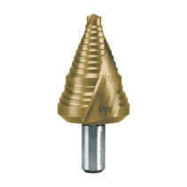 Сверло ступенчатое HSS дюймовое CBN шлифованное со спиралевидной канавкой и подточкой острия Ø 7/8 - 1 1/8 TiN