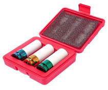 Set of impact heads for alloy wheels 17-19-22mm L=87mm 3 pieces in a JTC case