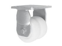 Колесная опора д.100 мм неповоротная большегрузная сдвоенная литой полиамид