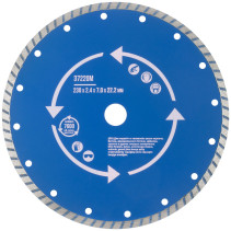 Диск отрезной алмазный "турбо" (сухая и влажная резка) 230 х 2,4 х 7 х 22,2 мм