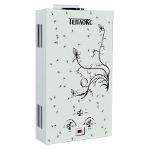 ГПВС-10 (ГПВС-10-В1), Газовый проточный водонагреватель ТЕПЛОКС, 20 кВт, расход 10 л/мин., со стеклом ПС-Вьюнок1