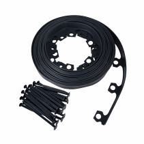 Plastic garden border MANGO LIGHT 10 m height 38 mm black