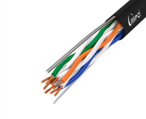 Кабель витая пара U/UTP4 Cat5e 24AWG PE RIPO CCA с тросом, черный, 0,5мм, упк.25м