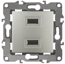 12-4110-15 ЭРА Устройство зарядное USB, 230В/5В-2100мА, IP20, Эра12, перламутр