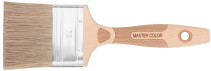 The brush is fluted, thick. 18 mm, 70% PET/30% naturalbristles, stainless steel. crimp., beech handle, width 70 mm