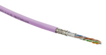 SFUTP4-C5E-S24-IN-PVC-PK-305 (305 м) Кабель витая пара SF/UTP, категория 5e, 4 пары(24 AWG), одножильный(solid), экран - фольга + медная оплетка, PVC, –20°C – +75°C, розовый - гарантия:15 лет компонентная; 25 лет системная