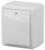 Выключатель ЭРА Эксперт 11-1402-01 с подсветкой IP54 10АХ-250В ОУ белый