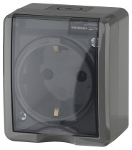 Розетка ЭРА Эксперт 11-2402-03 2P+E IP54 шторки 16A-250В ОУ серый