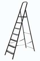 Compact steel stepladder, 7 steps, weight 8.5 kg