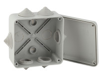 Распаячная коробка ЭРА KORv-100-100-50-6g открытой установки серая 100х100х50мм на винтах 6 гермовводов IP55