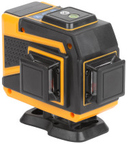 Уровень лазерный самоуспокаивающийся, зеленые лучи, 3 плоскости 360 гр., диапазон 20 м, Li-Ion аккум., 2 уровня яркости, без треноги, платформа для по