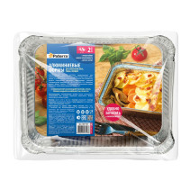 Алюминиевые формы для запекания мяса, рыбы, овощей, прямоугольные, V=1000 мл, 225 х 175 х 35 мм, 2 шт/уп, PATERRA