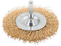 Щетка для дрели, тип "Плоская", латун. витая проволока 0,3 мм, 75 мм, блистер, CUTOP Profi