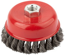Cup plate, M14 nut, 100 mm twisted steel wire
