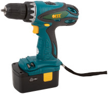 Drill-Screwdriver acc. 18.0 V; 0-550 rpm; 16.0 Nm; 2 (Ni-Cd) 1.3 Ah; 3-5 h.; res. tilt; case