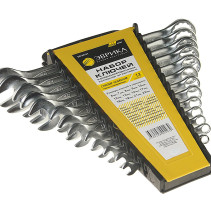 Набор ключей комбинированных (6,7,8,9,10,12,13,14,17,18,19,21,22мм) холдер 13 предметов CrV PRO ЭВРИКА 5/20