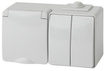 Socket with switch ERA Expert 11-7602-03 IP65 16A-10AX-250V AC Grey